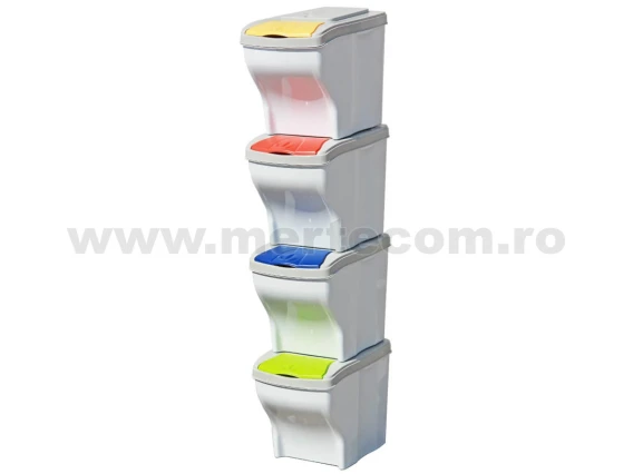 Set cosuri gunoi selectiv modular 20 litri x 4buc H-32 cm