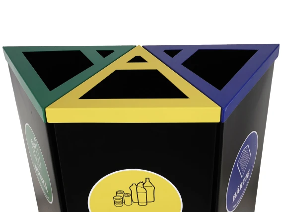 Set cosuri negre colectare selectiva Meco 1307 3x20 litri H-60cm