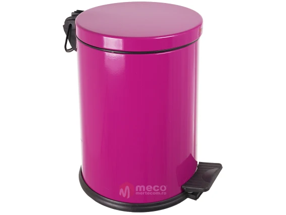 Cos gunoi cu pedala 12 litri fucsia Meco 815F