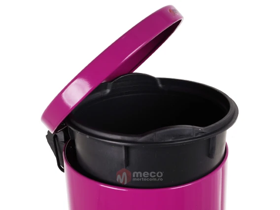 Cos gunoi cu pedala 12 litri fucsia Meco 815F