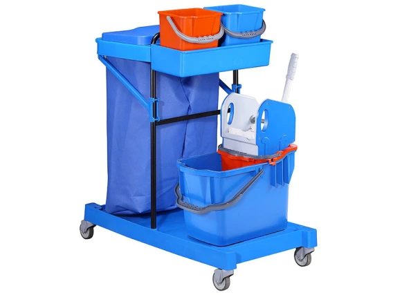 Carucior curatenie Bayersan Gonisa25x, galeata mop 2 compartimente, suport de sac