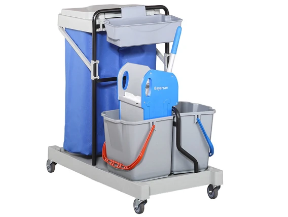 Carucior curatenie Bayersan Mini Gonisa36SD, 2 galeti, storcator, suport de sac si accesorii