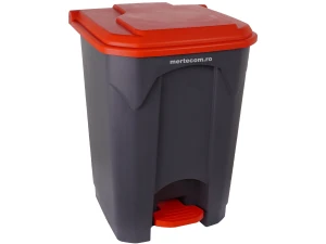 Cos colectare selectiva din plastic cu pedala 45 litri H-60cm (Rosu)