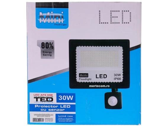 Proiector led 30W cu senzor  lumina rece