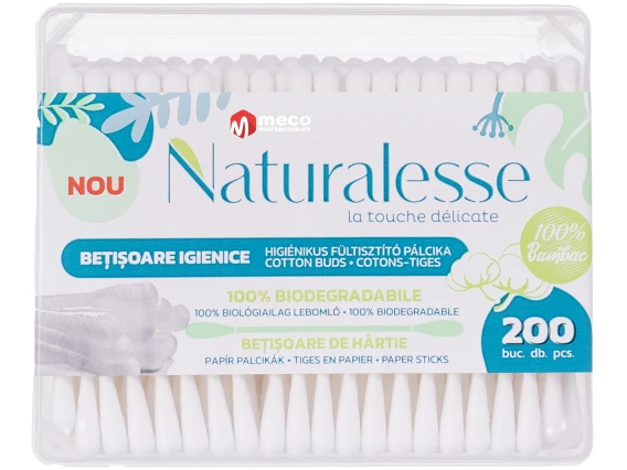 Betisoare de urechi organic Naturalesse 200bucati