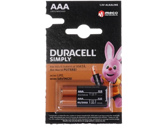 Baterii Duracell AAA LR03 2buc