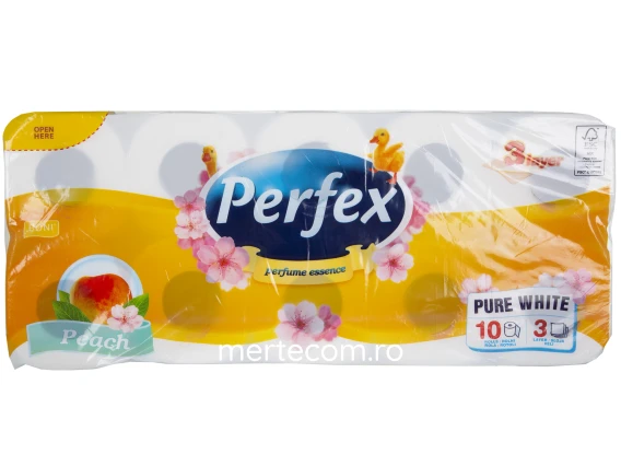 Hartie igienica Perfex 10role 3straturi (Piersica) (10 bucăți)