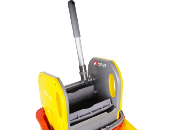Carucior curatenie Bayersan galben 2 compartimente, storcator profesional, roti cauciuc