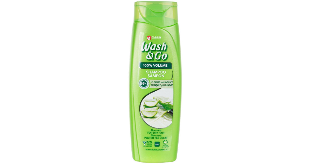 Sampon Wash&Go Aloe vera pentru par uscat 180ml - Mertecom