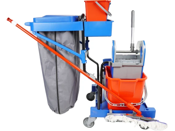 Carucior curatenie Bayersan Gonisa36C, 2 galeti, storcator si suport de sac