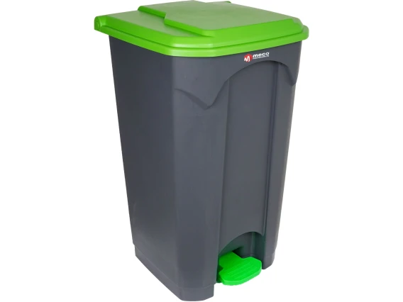 Cos colectare selectiva din plastic cu pedala 87 litri H-84cm (Verde)