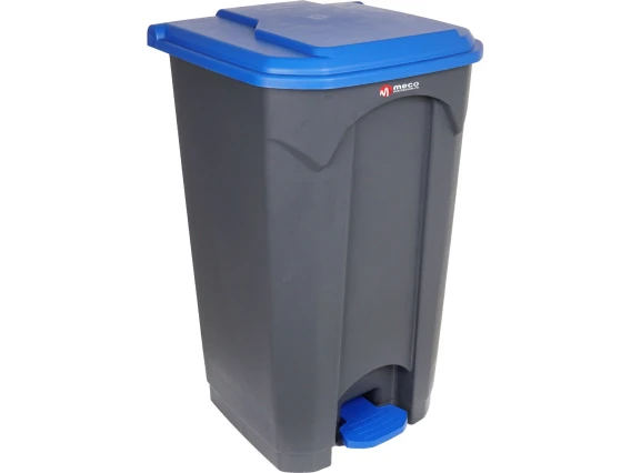 Cos colectare selectiva din plastic cu pedala 87 litri H-84cm (Albastru)