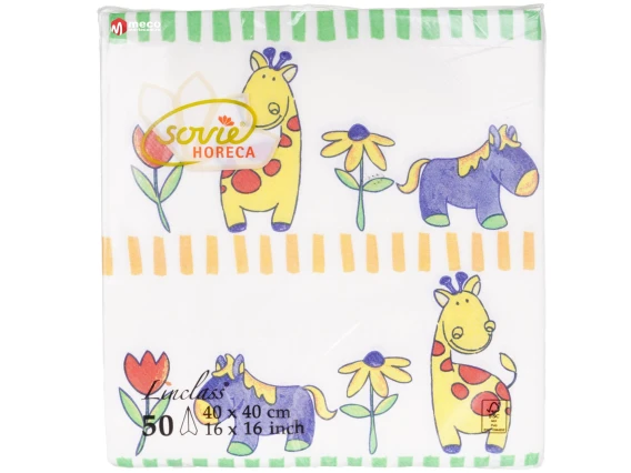 Servetele masa Mank Linclass Bobby Animalute 40x40cm 50 bucati