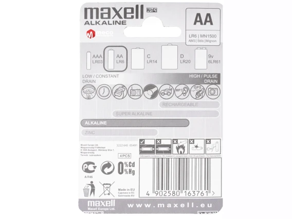 Baterie Alcalina Maxell LR6 4buc