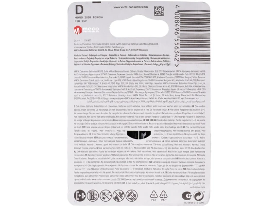 Baterie Zinc-Carbon Varta LR20 2buc