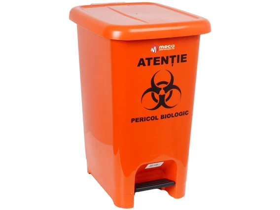 Cos gunoi cu pedala „Atentie pericol biologic” 20 litri Cey