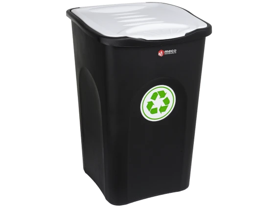 Cos gunoi colectare selectiva EcoGreen 50 litri H56cm (Alb)