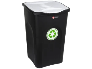 Cos gunoi colectare selectiva EcoGreen 50 litri H56cm (Alb)