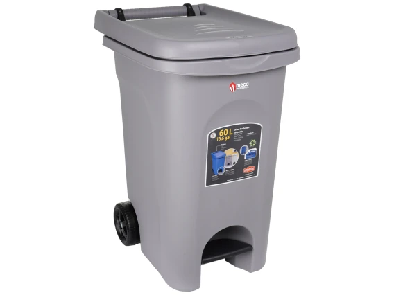 Cos pubela colectare selectiva cu pedala Urban 60litri (Gri)
