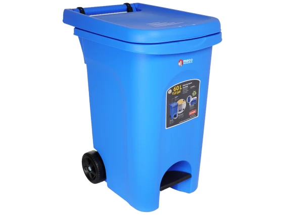 Cos pubela colectare selectiva cu pedala Urban 60litri (Albastru)