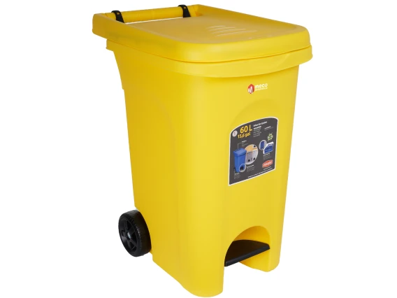 Cos pubela colectare selectiva cu pedala Urban 60litri (Galben)