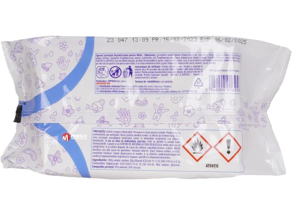 Servetele antibacteriene umede Igienol Hidratante 60buc