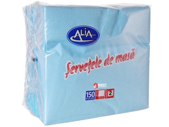 Servetele masa colorate Alia 33x33cm 2str 150buc (Albastru)