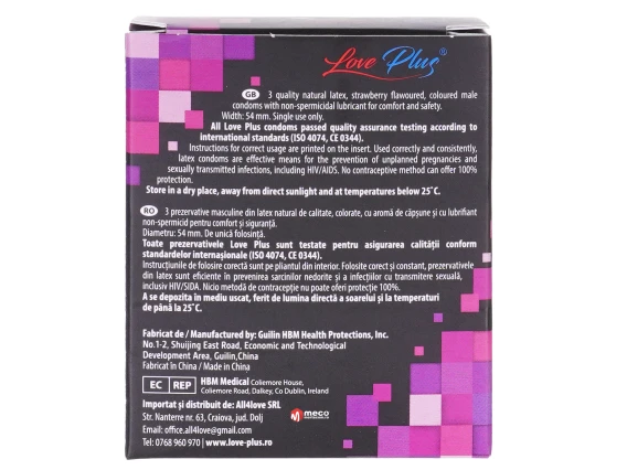 Prezervative Love Plus Strawberry 3bucati