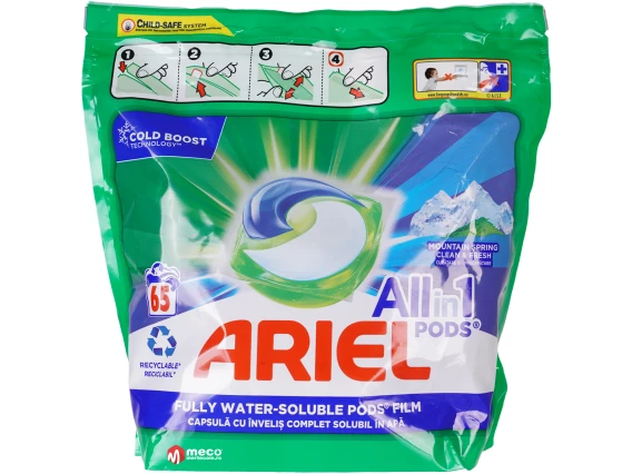 Detergent capsule Ariel All in 1 65buc (Mountain Spring)