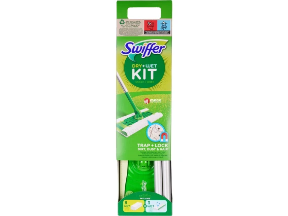 Kit pardoseli 1 mop, 8 lavete uscate, 3 lavete umede Swiffer