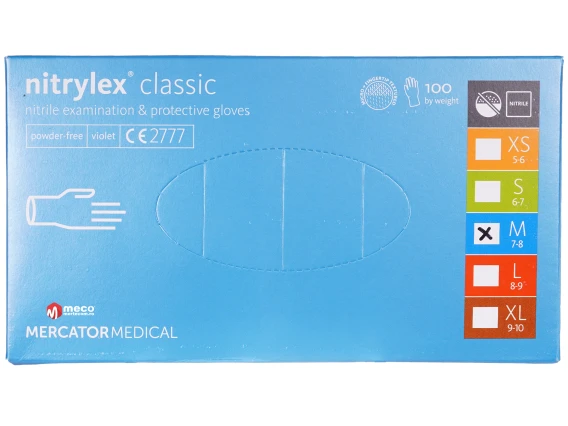 Manusi nepudrate nitril mov Classic Mercator Medical (100buc/cutie) marime M