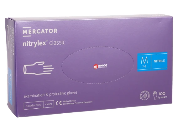 Manusi nepudrate nitril mov Nitrylex Classic Mercator (100buc/cutie) marime M