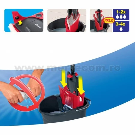 Galeata cu storcator si mop plat Vileda Ultramax