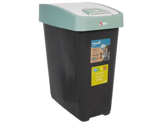 Cos gunoi cu deschidere dubla Keeeper 25 litri H-47cm Verde