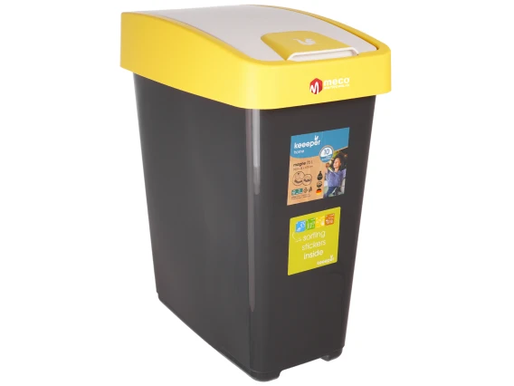 Cos gunoi cu deschidere dubla Keeeper 25 litri H-47cm (Galben)