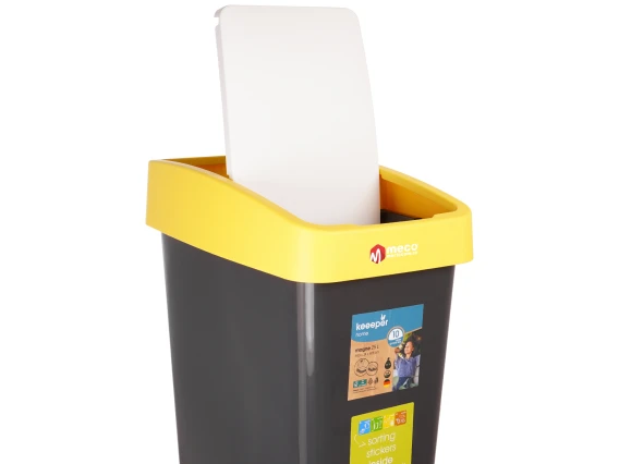 Cos gunoi cu deschidere dubla Keeeper 25 litri H-47cm (Galben)