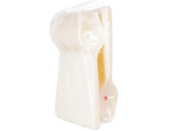 Linguri plastic compostabile 100buc/set Crem