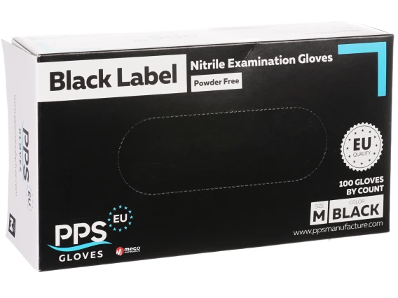 Manusi nitril nepudrate negre Black Label 100buc marimea M