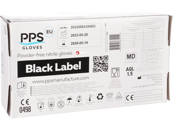 Manusi nitril nepudrate negre Black Label 100buc marimea M