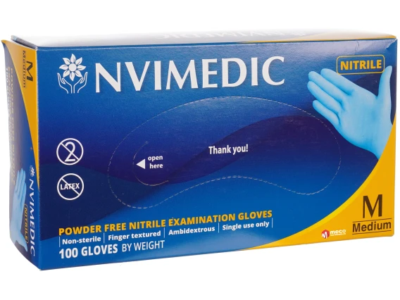Manusi nepudrate nitril albastru Nvimedic 100buc/set marimea M