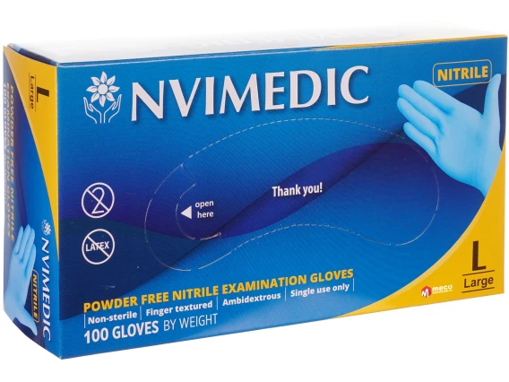 Manusi nepudrate nitril albastru Nvimedic 100buc/set marimea L