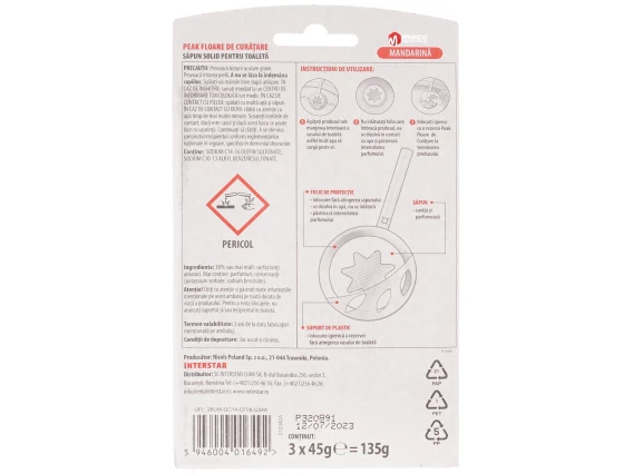 Odorizant Peak WC Floare de curatare 3x45gr (Mandarine)