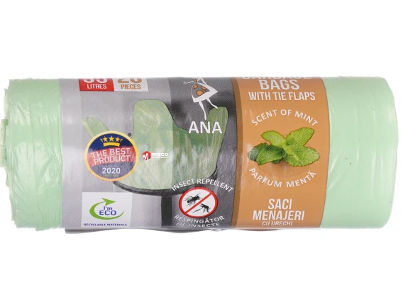 Saci menajeri cu urechi aroma menta 35 Litri 20 buc