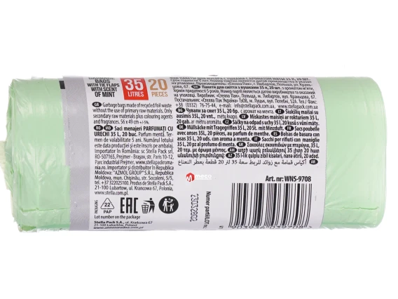 Saci menajeri cu urechi aroma menta 35 Litri 20 buc