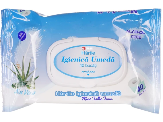 Hartie igienica umeda Monuk 40 buc Aloe Vera