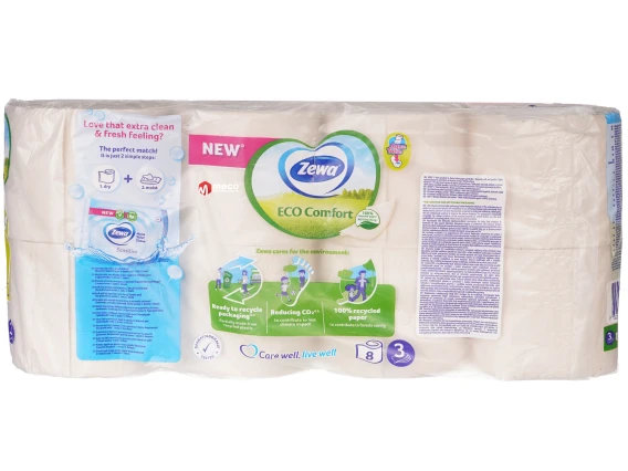 Hartie igienica Zewa parfumata 8role 3straturi (Eco Comfort)