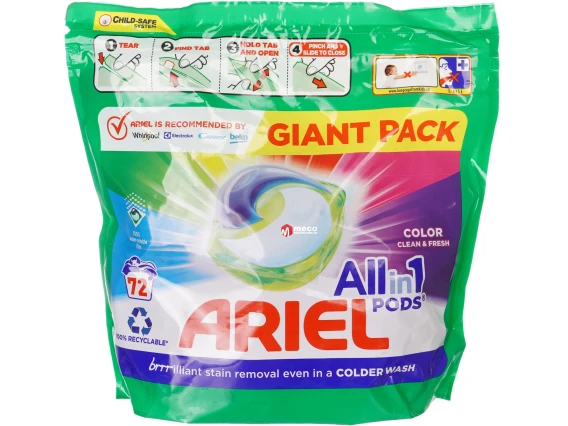 Detergent capsule Ariel All in One Pods 72 buc (Color)