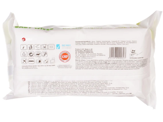 Servetele umede cu capac Doctor Wipe's 72buc Aloe Vera