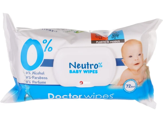 Servetele umede cu capac Doctor Wipe's 72buc Neutro