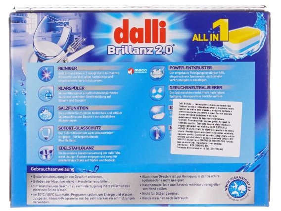 Detergent vase pentru masina de spalat Dalli tablete all in 1 40 capsule